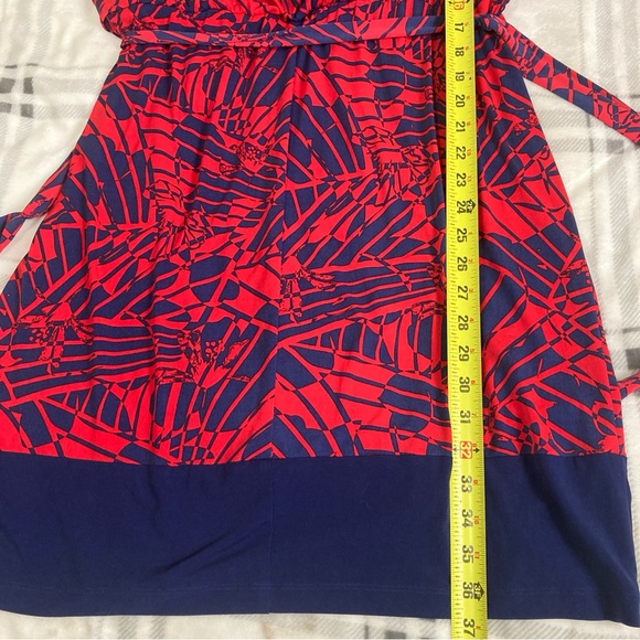 Sangria Womens Dress 3/4 Sleeve V Neck Knee Length Size 14 Red/Blue - Picture 10 of 16